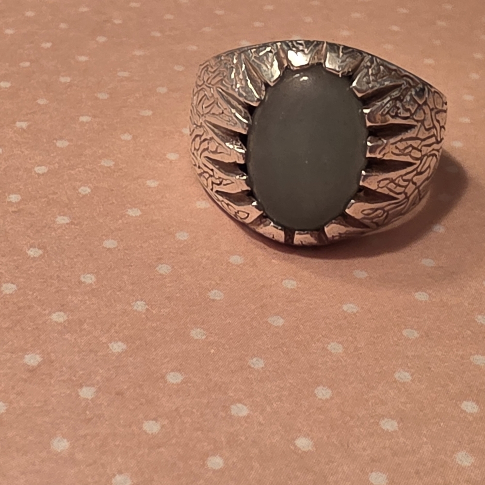 925 sterling silver adventurine ring